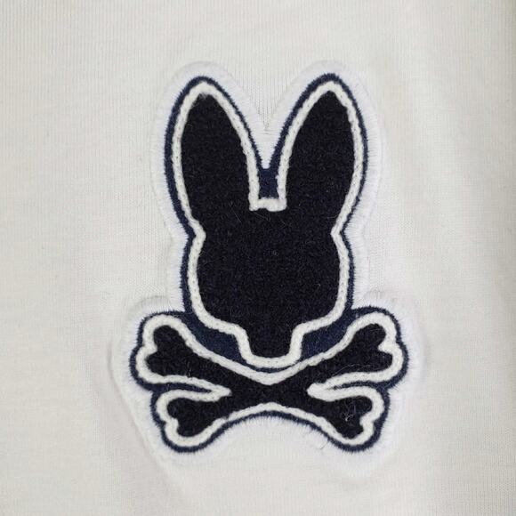 Psycho Bunny Polo Shirt Size 6 US Large L Patchin Chenille Logo White - Picture 4 of 10